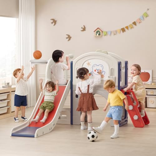 11 in 1 Toddler Slide Indoor, Kids Indoor Slide for Toddlers 1-3 Year…