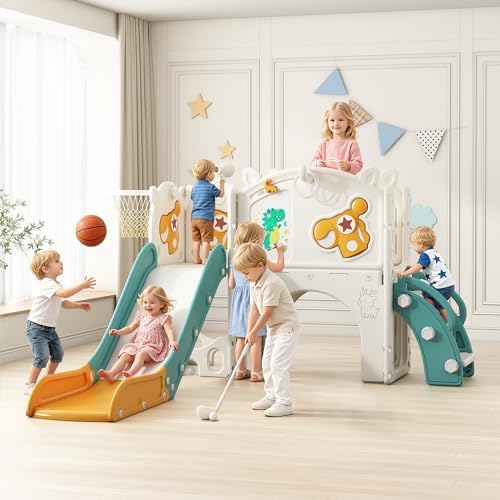12 in 1 Toddler Slide Indoor, Kids Indoor Slide for Toddlers 1-3 Year…