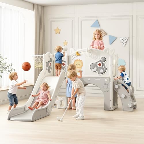12 in 1 Toddler Slide Indoor, Kids Indoor Slide for Toddlers 1-3 Year…