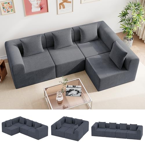 121'' Modular Sectional Couches for Living Room with Deep Seat