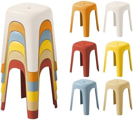 6 Pack School Plastic Stackable Classroom Stools