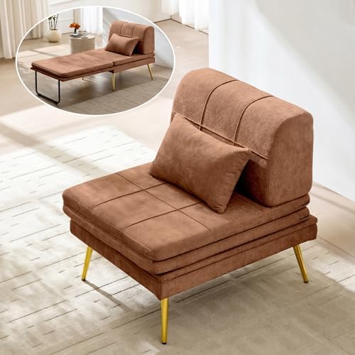 Futon Chair, 3-in-1 Chair Sleeper Bed for Adults with Back Support - …
