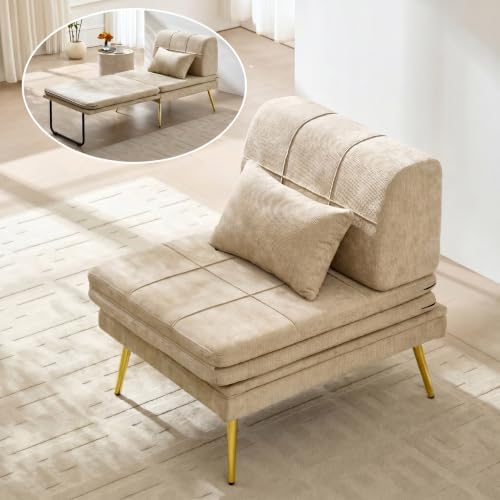 Futon Chair, 3-in-1 Chair Sleeper Bed for Adults with Back Support