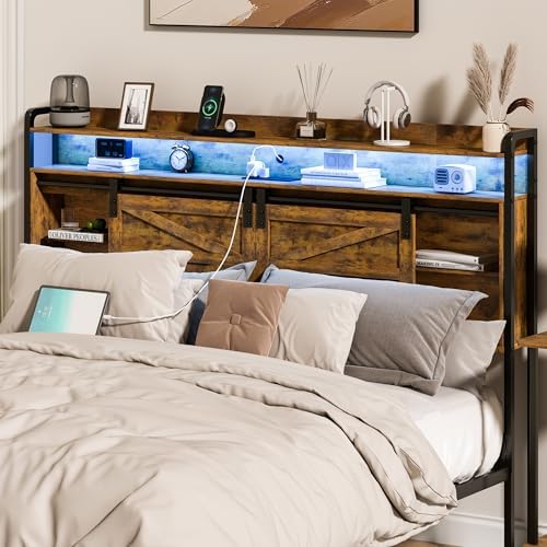 Headboard Queen Size with Storage, 3 Tier Size Headboard only with Ou…