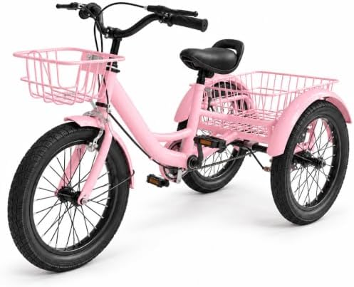 Kids Tricycle for Ages 2-9, 12-16 inch Height-Adjustable Toddler Tric…