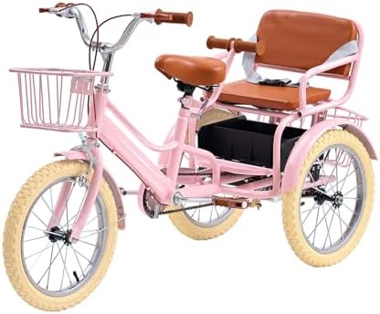 Kids Tricycle for Ages 4-9, 16 inch Height-Adjustable Toddler Tricycl…