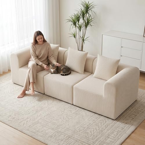 Modular Sectional Sofa for Living Room, Cloud Sectional Couch with De… - Warm White