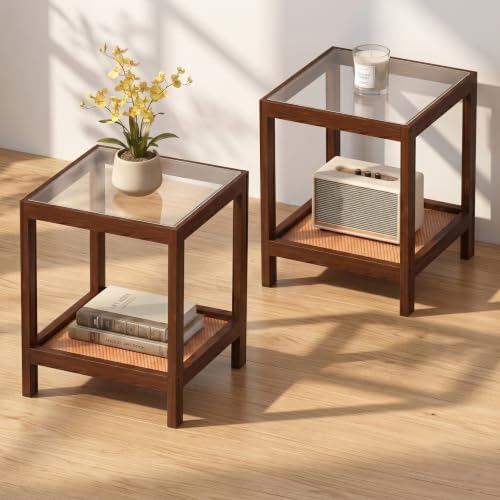 Solid Wood End Tables Set of 2