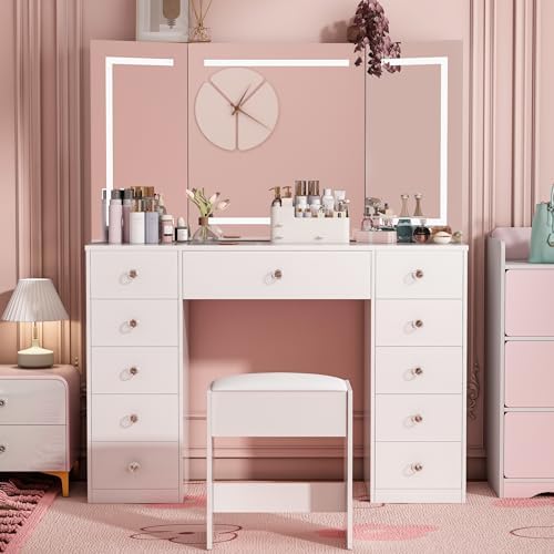 Vanity Desk with Power Outlet