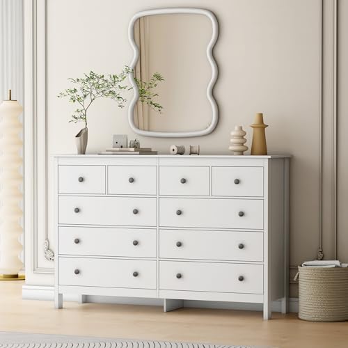 White 10 Drawer Dresser