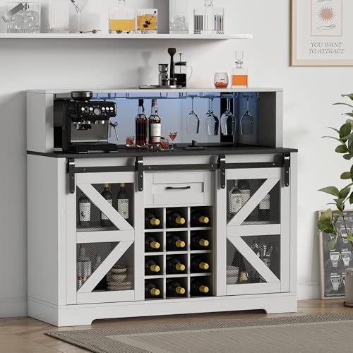 Wine Bar Cabinet with LED Strip